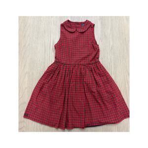 Polo Ralph Lauren Girls Red Plaid Sleeveless Dress Size 10 Holiday Classic